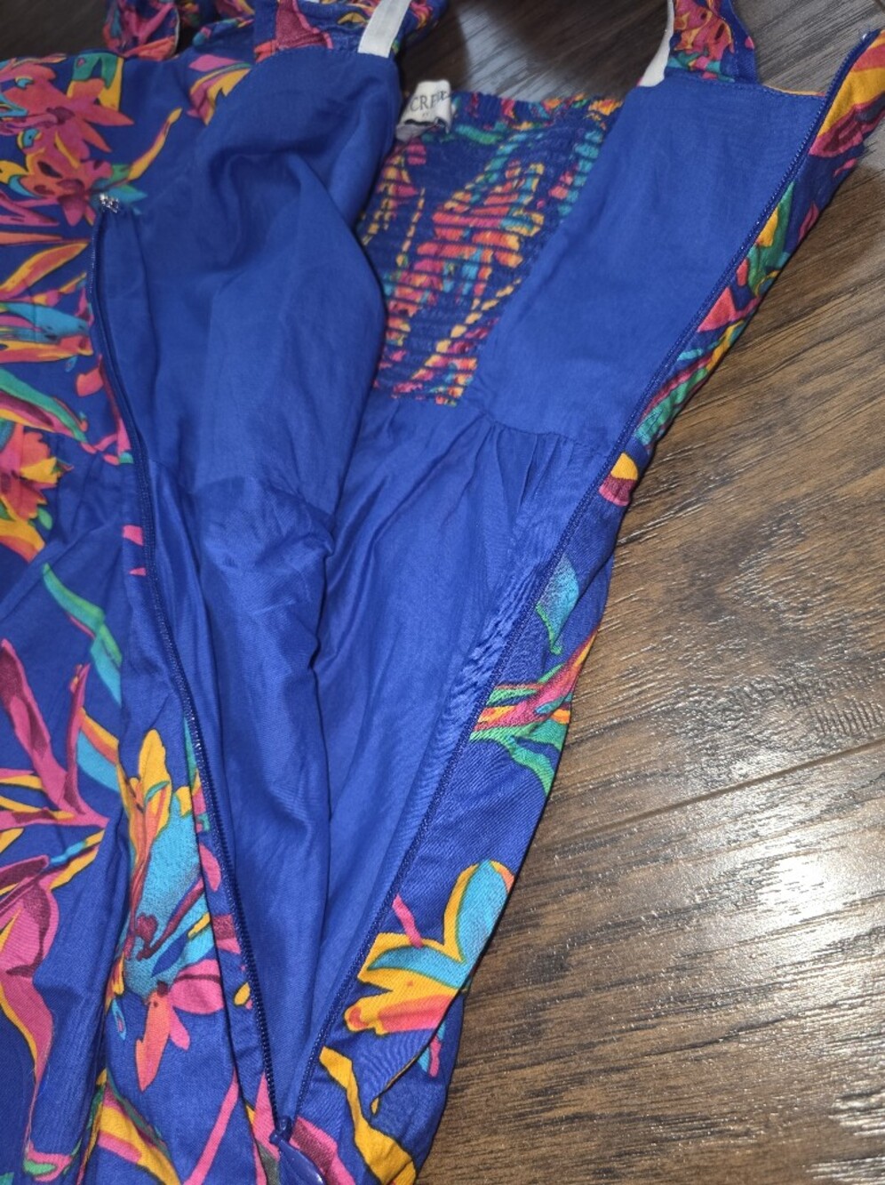 J. Crew Blue Floral Square-Neck Tiered Midi Dress - Picture 3 of 10